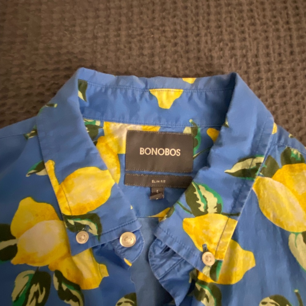 Bonobos Lemon Hawaiian Shirt